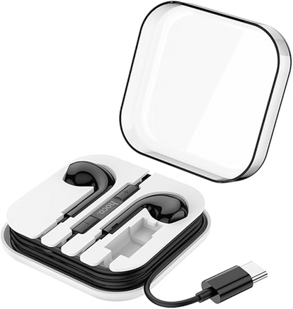 Hoco M1 Max - Crystal Wire-Controlled Digital Earphones With Microphone, Plug: Type-C - Black