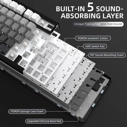 ATTACH SHARK X85 TRI MODE MECHANICAL GAMING KEYBOARD - MOONLIGHT