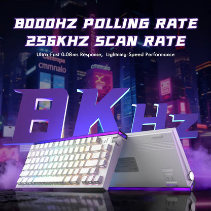ATTACK SHARK R85 HE Rapid Trigger rgb wired mechanical Keyboard Magnetic Switch with Custom Lightbox - white contour