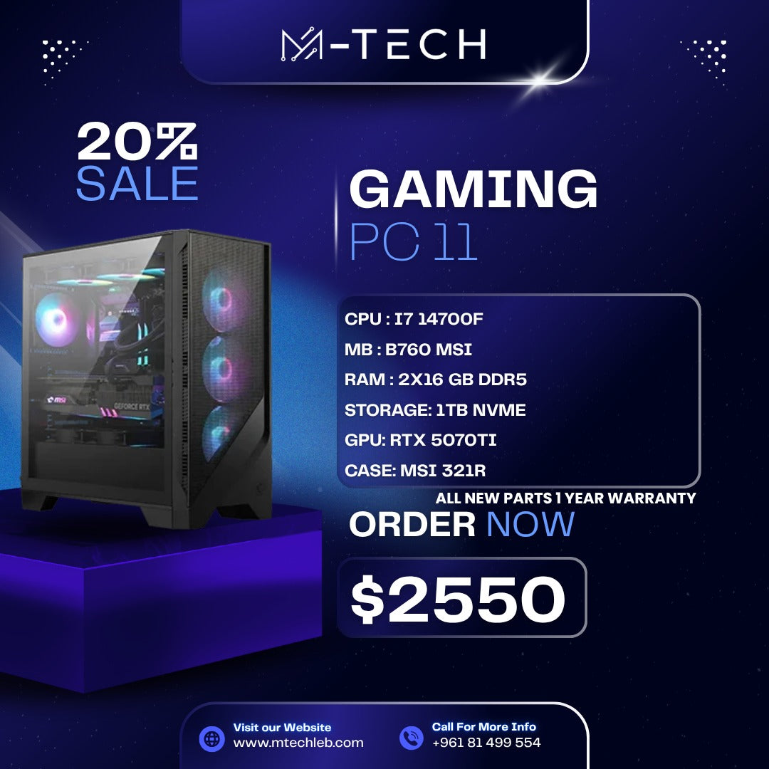 PC OFFER 11 : I7 14700F 32GB 1TB RTX 5070TI