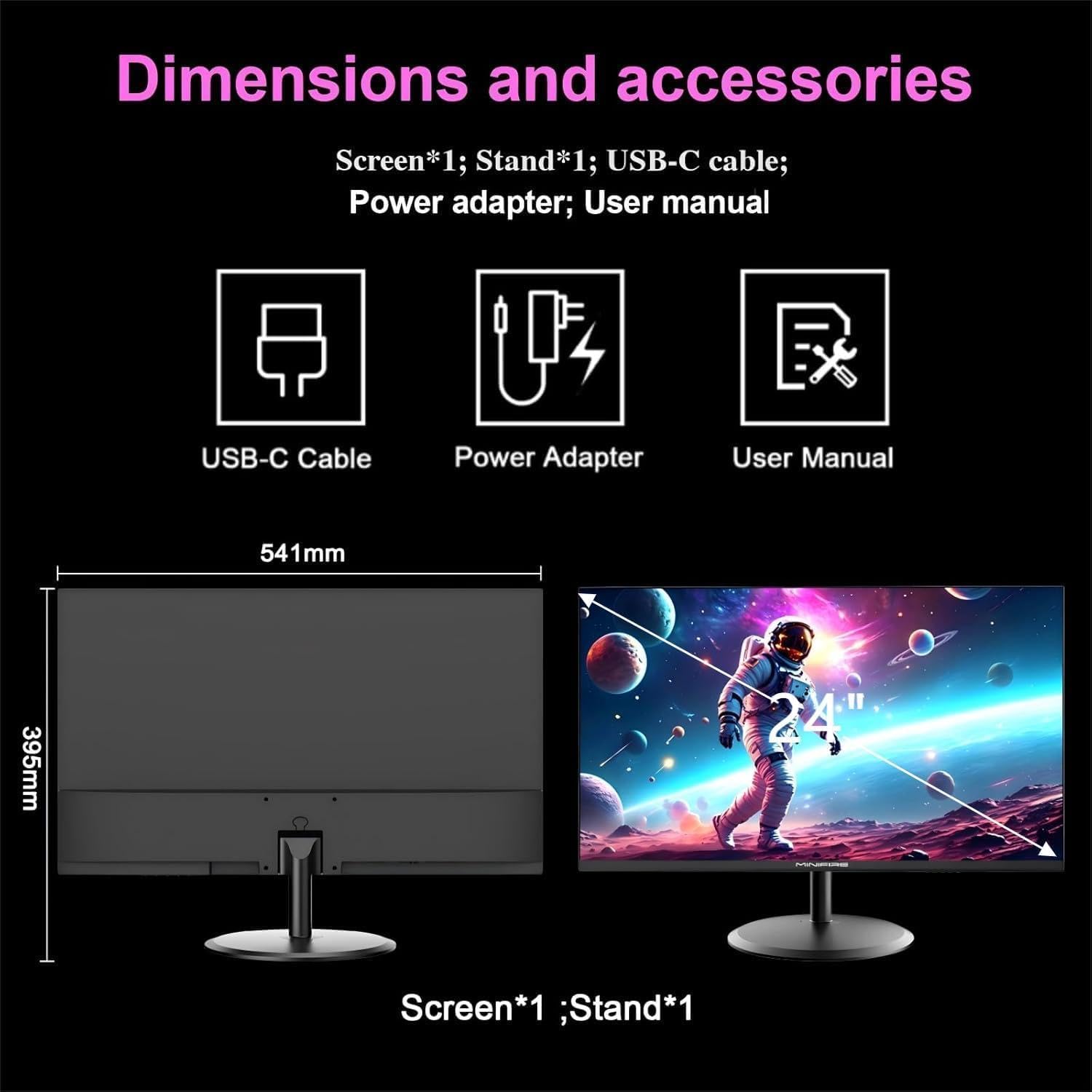 MINIFIRE MF24X3AC 24″ MONITOR 100hz FHD with built in speaker