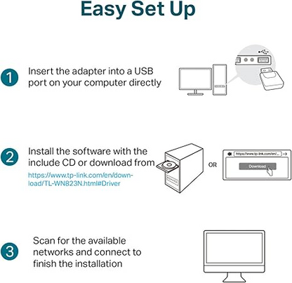 TP-Link TL-WN823N N300 Mini USB Wireless WiFi network Adapter for PC | Tplink WN823N