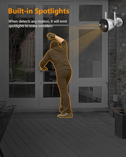 Imou 5MP High Definition Outdoor Security Bullet CCTV Camera, Color Night Vision, Human Detection, Up to 512GB SD Card, IP67, Spotlight, Audio Recording, WiFi & Ethernet Connection, Alexa Enabled, IPC-K3DP-5H0WF