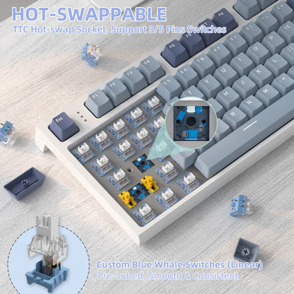 ATTACK SHARK K86 Wireless Mechanical Keyboard - Lavender Blue