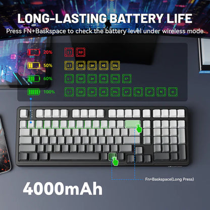 ATTACK SHARK X98 Full-size Wireless Mechanical Keyboard - MOON NIGHT