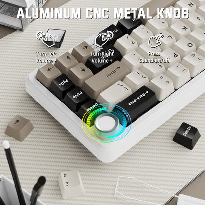 ATTACK SHARK X66 Wireless Mechanical Keyboard with Side Printed PBT Keycaps| CHEESEWHITE
