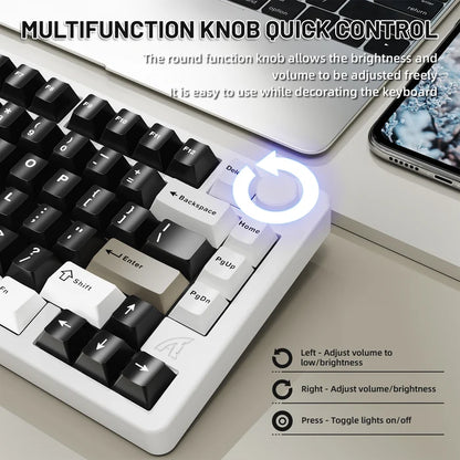ATTACK SHARK X86 Full Aluminum Keyboard - Milk White Green Tea