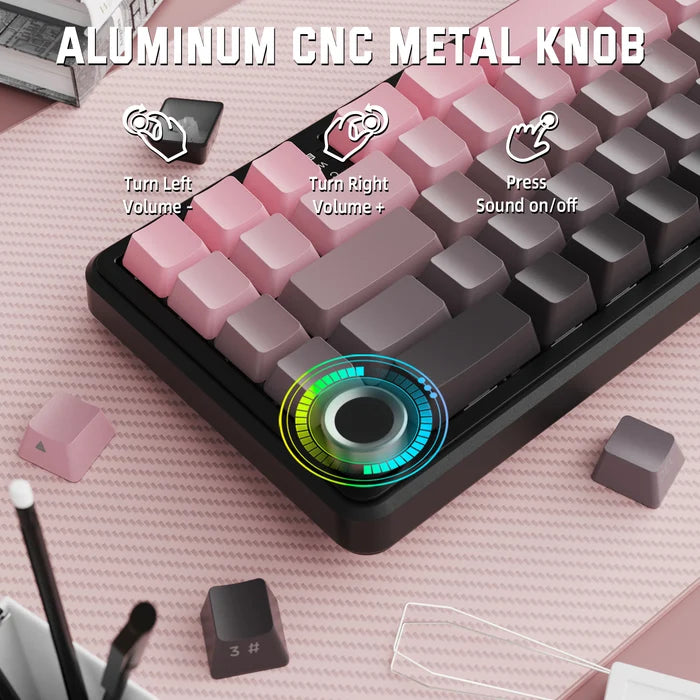 ATTACK SHARK X66 Wireless Mechanical Keyboard - Blackberry Strawberry Switch