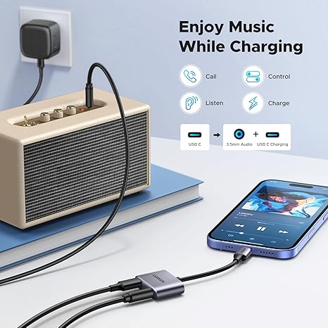 Ugreen 2-In-1 Usb C To 3.5mm Headphone And Charger Adapter - CM231