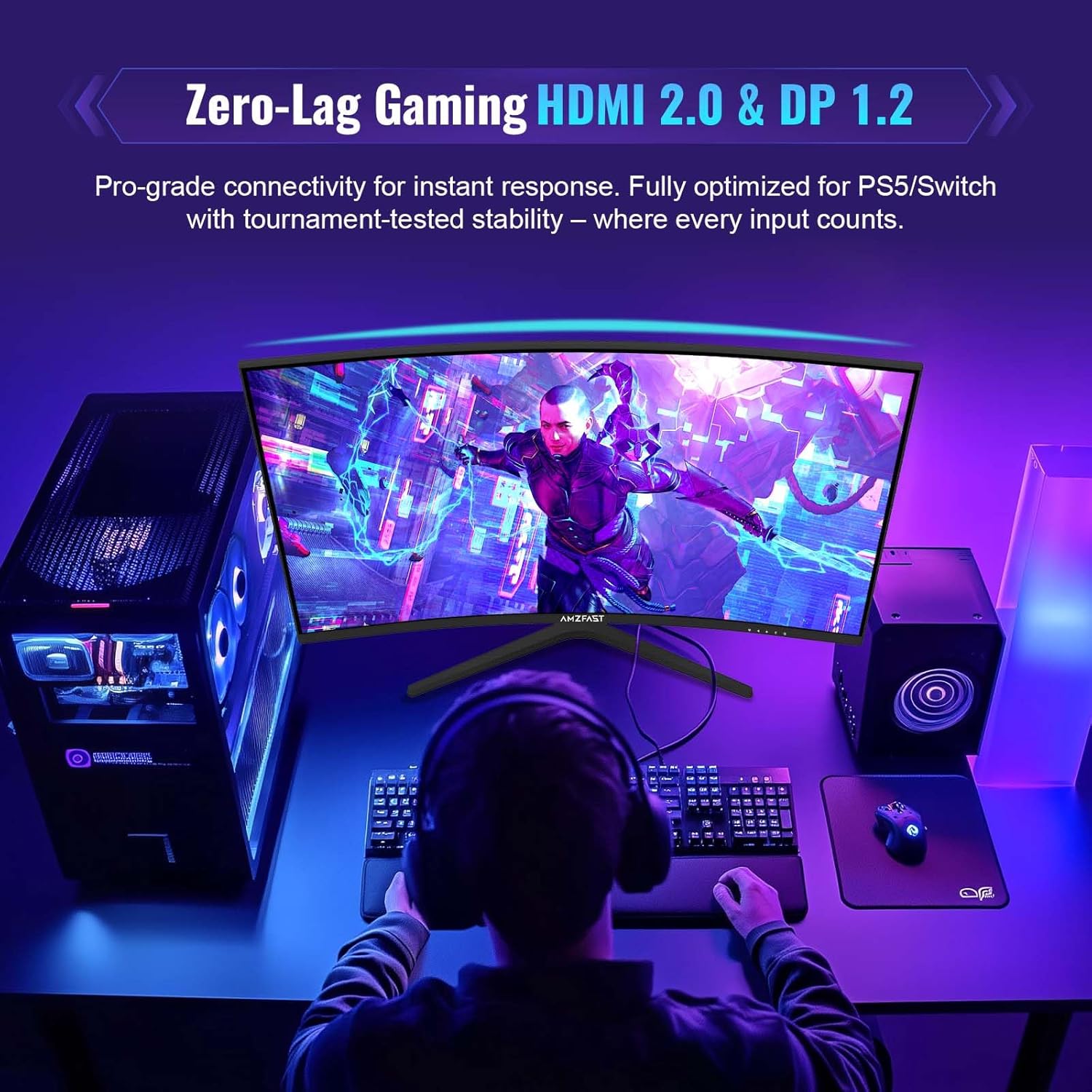 AMAZON AMZG32C3Q 32″ CURVED GAMING MONITOR QHD 180HZ