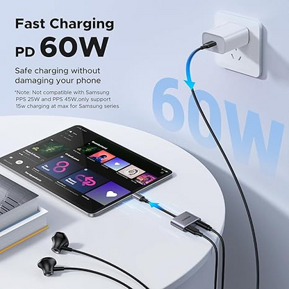 Ugreen 2-In-1 Usb C To 3.5mm Headphone And Charger Adapter - CM231