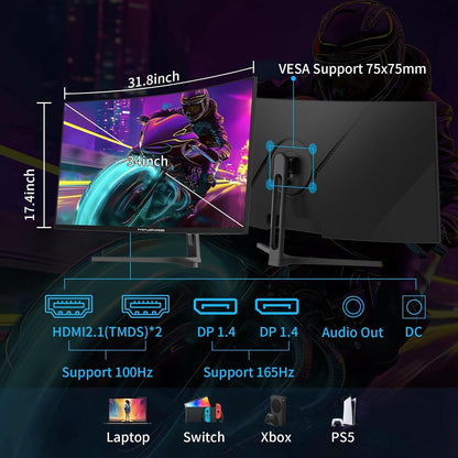 MINIFIRE MFG34C5Q GAMING CURVED 34″ MONITOR 165HZ WQHD