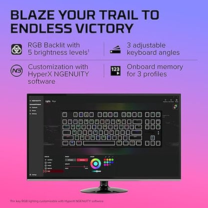 HyperX Alloy Origins Core - Tenkeyless Mechanical Gaming Keyboard, Software Controlled Light & Macro Customization, Compact Form Factor, RGB LED Backlit, Linear HyperX Red Switch,Black