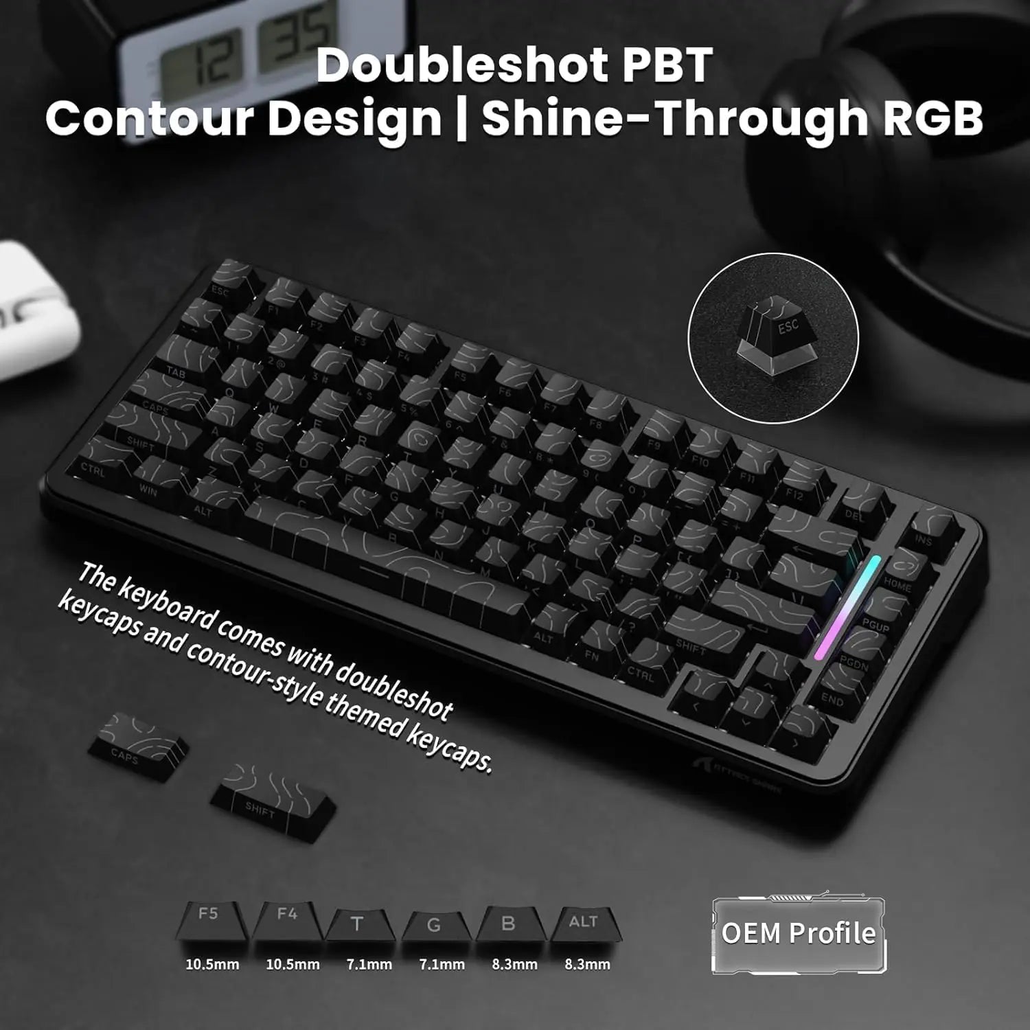 Attack Shark X82 PRO HE Wireless Gaming Keyboard – Magnetic Switch, Tri-Mode,  RGB Backlight,|WHITE