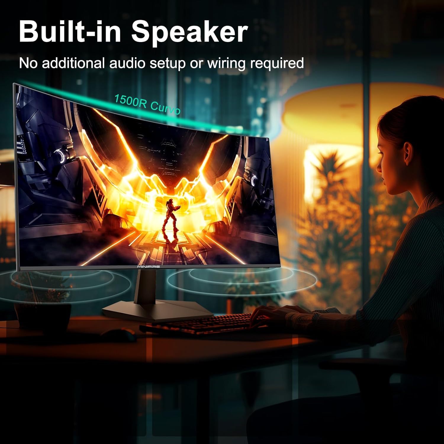 MINIFIRE MF27C1 CURVED MONITOR 27″ 100hz with built in speaker