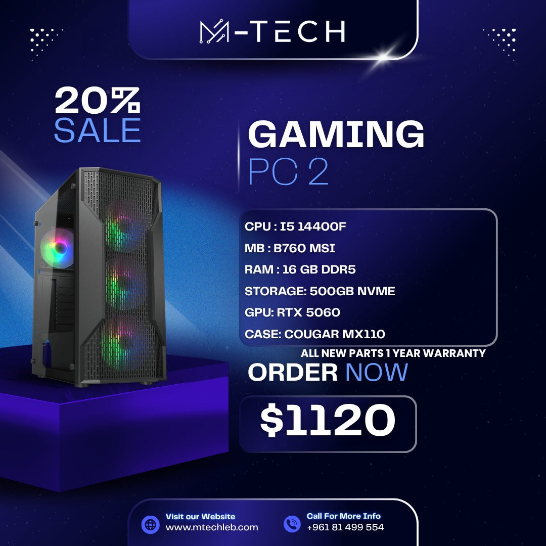 PC OFFER 2 : I5 14400F 16GB 500GB RTX 5060