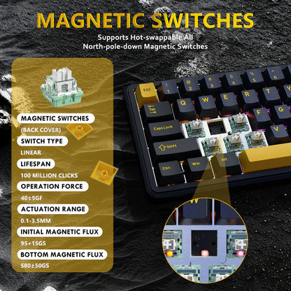 ATTACK SHARK X65 HE Magnetic Switch Rapid Trigger Keyboard - Starry Black