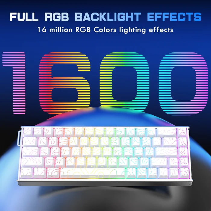 ATTACK SHARK X68MAX CNC Aluminum Keyboard magnetic Switch with C01Ultra RGB Coiled Cable - White Contour
