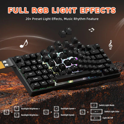 ATTACK SHARK R82 HE Rapid Trigger wired mechanical Keyboard Magnetic Switch - black