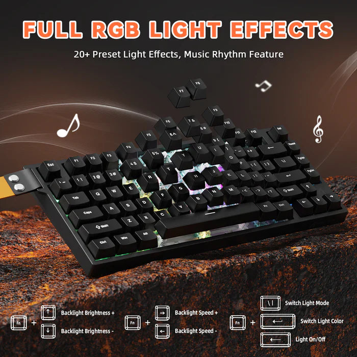 ATTACK SHARK R82 HE Rapid Trigger Wired Keyboard Magnetic Switch - pink contour