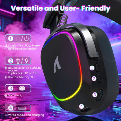 ATTACK SHARK G800 Wireless Gaming Headset - Black