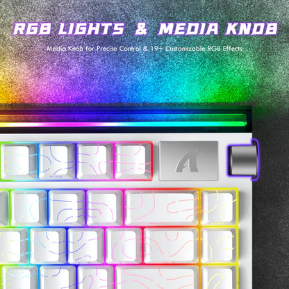 ATTACK SHARK R85 HE Rapid Trigger rgb wired mechanical Keyboard Magnetic Switch with Custom Lightbox - white contour
