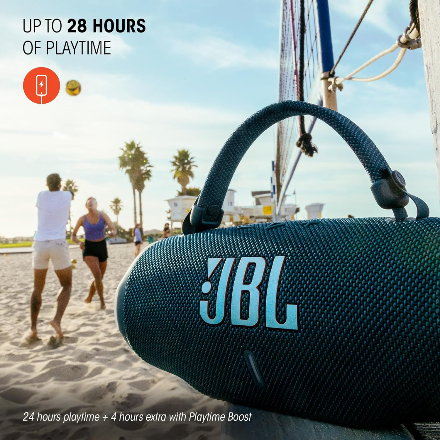 JBL Charge 6 - Portable Waterproof & Drop-Proof Bluetooth Speaker, Bold Pro Sound with AI Sound Boost, 28Hrs of Playtime, Built-in powerbank & Comes with a Sturdy/Removable Carrying Strap