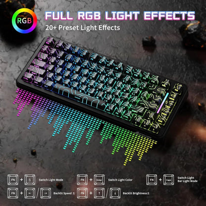 Attack Shark X82 PRO HE Wireless Gaming Keyboard – Magnetic Switch, Tri-Mode,  RGB Backlight,|WHITE