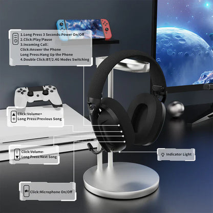 ATTACK SHARK L80 Ultra-Light Tri-Mode Gaming Headset - Black