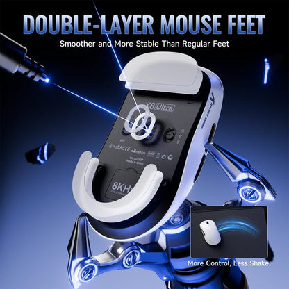 ATTACK SHARK X8 SE Series Tri-mode Lightweight Wireless Gaming Mouse - White