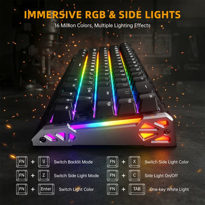 ATTACK SHARK R68 HE Carbon Fiber Rapid Trigger Keyboard Magnetic Switch - Black