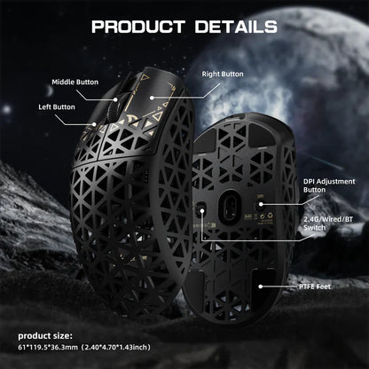 ATTACK SHARK R5 Ultra Carbon Fiber Wireless 8K  Gaming Mouse - Black