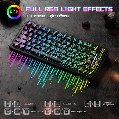 ATTACK SHARK X82 PRO HE MAGNETIC TRI MODE RGB MECHANICAL kb - black contour