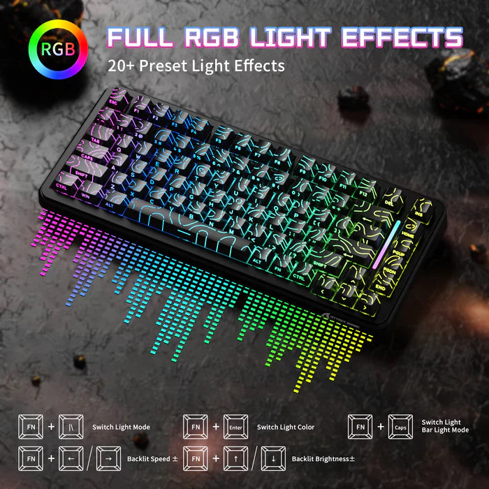 ATTACK SHARK X82 PRO HE MAGNETIC TRI MODE RGB MECHANICAL kb - black contour