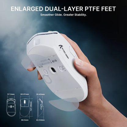 ATTACK SHARK V8 Ultra-Light Ergonomic Wireless Gaming Mouse - White