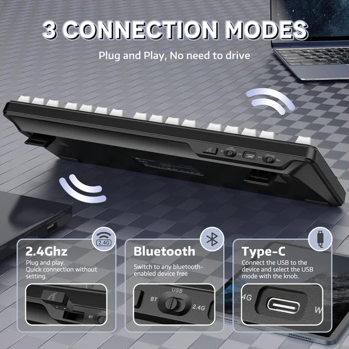 ATTACK SHARK X87 Tri-mode Gasket Mechanical Keyboard - Moonlit Night