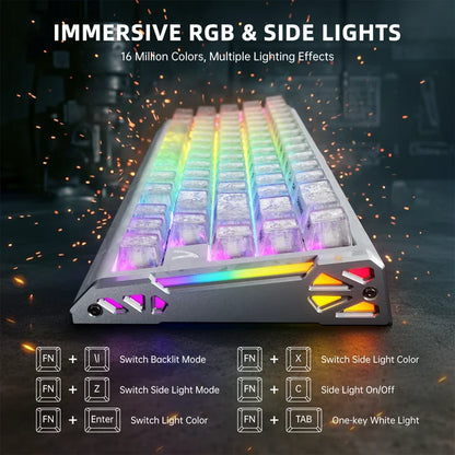 ATTACK SHARK R68 HE Carbon Fiber Rapid Trigger Keyboard Magnetic Switch - Ice Ninja