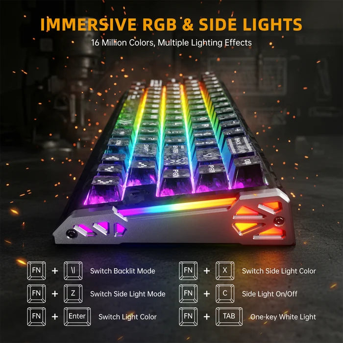ATTACK SHARK R68 HE Carbon Fiber Rapid Trigger Keyboard Magnetic Switch - InkShade