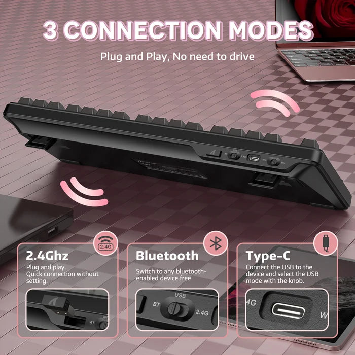 ATTACK SHARK X87 Tri-mode Gasket Mechanical Keyboard - Blackberry