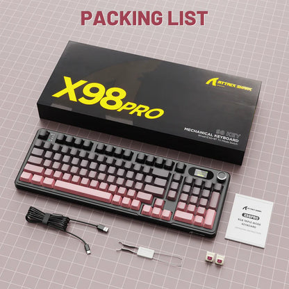 ATTACK SHARK X98PRO Wireless Gaming Keyboard - Blackberry Blueberry