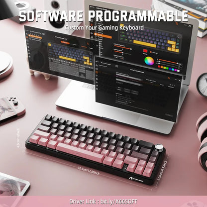 ATTACK SHARK X66 Wireless Mechanical Keyboard - Blackberry Strawberry Switch