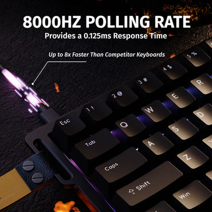 Attack Shark X68 HE Mechanical Keyboard – 66 Keys, Wired RGB, 8KHz Magnetic Switches, Rapid Trigger, Adjustable Actuation, RT/MT/DKS | BLACK