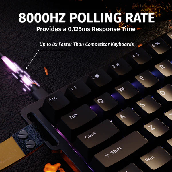 Attack Shark X68 HE Mechanical Keyboard – 66 Keys, Wired RGB, 8KHz Magnetic Switches, Rapid Trigger, Adjustable Actuation, RT/MT/DKS | BLACK