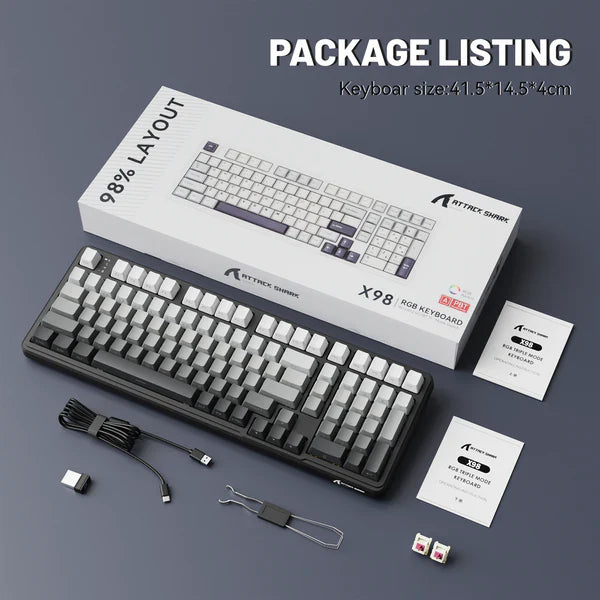 ATTACK SHARK X98 Full-size Wireless Mechanical Keyboard - MOON NIGHT