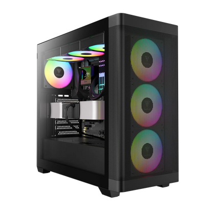 GAMDIAS ATHENA M3  – High-Airflow Mid-Tower With 4 ARGB PWM Fans - Black