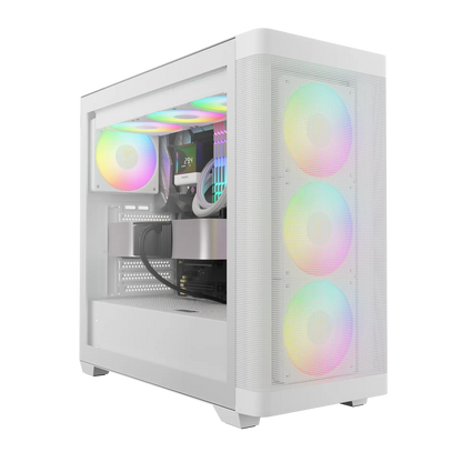 GAMDIAS ATHENA M3 – High-Airflow Mid-Tower With 4 ARGB PWM Fans - White