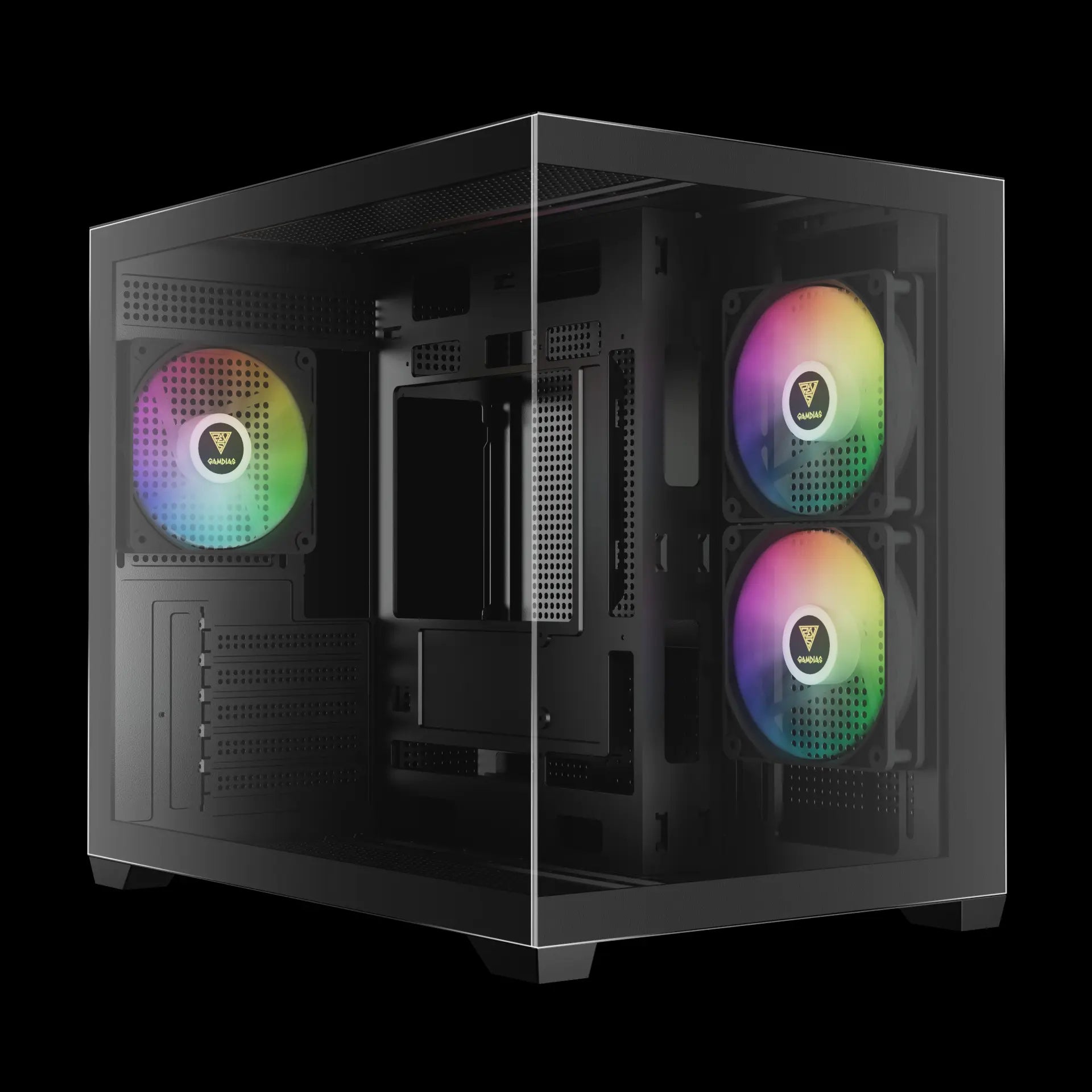 GAMDIAS AURA GC10M V2 ARGB Micro-Tower Case With Panoramic Tempered Glass - Black