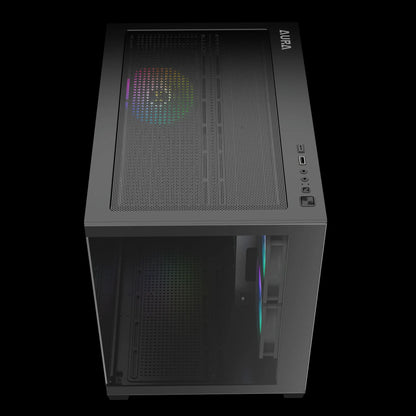 GAMDIAS AURA GC10M V2 ARGB Micro-Tower Case With Panoramic Tempered Glass - Black