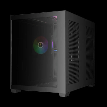 GAMDIAS AURA GC10M V2 ARGB Micro-Tower Case With Panoramic Tempered Glass - Black