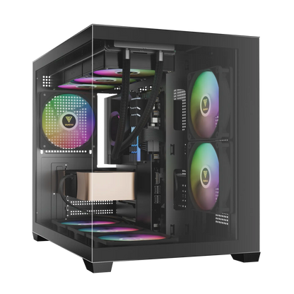 GAMDIAS AURA GC10M V2 ARGB Micro-Tower Case With Panoramic Tempered Glass - Black